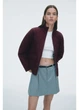 Куртка демисезонная короткая женская H&M 271294653 XXS Бордовая (2727000128364) - изображение 1