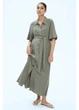 Платье-рубашка для беременных длинное летнее женское H&M 271255734 2XL Хаки (2727000108908) - изображение 2