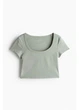 Спортивный топ для фитнеса женский H&M 271216961_pistashio XL Светло-фисташковый (2727000139384) - изображение 7