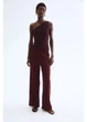 Брюки женские H&M 271195434 L Бордовые (2727000133849) - изображение 1