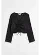 Підлітковий лонгслів для дівчинки H&M 271078484 170 см Чорний (2727000123420) - зображення 2