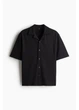 Сорочка літня оверсайз чоловіча H&M 271276099 S Чорна (2727000134280) - зображення 4
