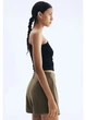 Спідниця-шорти міні осіння пряма жіноча H&M 271283680_khaki L Хакі (2727000121853) - зображення 3