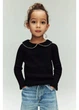 Дитячий светр для дівчинки H&M 271270160 98 см Чорний/Білий (2727000142537) - зображення 1
