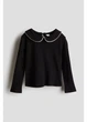 Дитячий светр для дівчинки H&M 271270160 98 см Чорний/Білий (2727000142537) - зображення 2