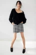 Юбка мини осенняя прямая женская H&M 271245508_blackgrey 38 Светло-серый/Черный (2727000134341) - изображение 1