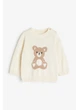 Дитячий в'язаний светр для дівчинки H&M 271161316 86 см Кремовий/Малюнок (2727000143008) - зображення 1