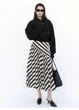Юбка миди летняя женская H&M 271171498 46 Кремовый/Черный (2727000121983) - изображение 1