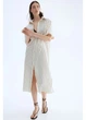 Платье-рубашка миди летнее женское H&M 271278042 M Кремовое (2727000134389) - изображение 2