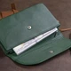 Женский кожаный клатч ST Leather зеленый из натуральной кожи большой кошелек на кнопке с ремешком на запястье 70464 - изображение 8