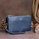 Женский кожаный клатч ST Leather синий из натуральной кожи большой кошелек на молнии с ремешком для документов 70228 - изображение 6