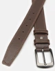 Коричневый мужской кожаный ремень под брюки Borsa Leather натуральная кожа классическая металлическая пряжка 54002 - изображение 2
