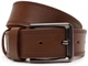Мужской кожаный ремень Borsa Leather коричневый из натуральной кожи классический для брюк и джинсов 115 см 70474 - изображение 1
