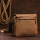Текстильная сумка для ноутбука 13 дюймов Vintage коричневая через плечо из полиэстера для работы и учебы 70506 - изображение 12
