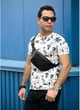 Мужская сумка на пояс Sambag черная из экокожи средняя бананка через плечо городская водоотталкивающая 70299 - изображение 7