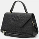 Женская кожаная сумка Borsa Leather натуральная кожа черная с ремнем через плечо 54253 - изображение 2