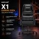 Крісло геймерське Anda Seat X1 Gaming Sofa Black PVC екошкіра інтегровані подушки extra-м'яка піна спинка 800 мм 3-секційна підтримка нахил до 135° сталевий каркас до 150 кг зріст до 185 см - зображення 1