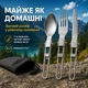 Туристический набор приборов походный набор складные столовые приборы ложка вилка нож для кемпинга туризма и походов в чехле нержавеющая сталь Kayfovo N3 - изображение 7
