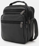 Мужская кожаная сумка Borsa Leather 2 из натуральной кожи черная компактная на молнии для документов и аксессуаров 70226 - изображение 2