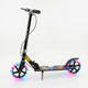 Самокат двухколесный складной со светящимися LED колесами 200 мм Scooter City Riding 671-2 Black-Yellow-Multicolor - зображення 3