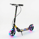 Самокат двухколесный складной со светящимися LED колесами 200 мм Scooter City Riding 671-2 Black-Yellow-Multicolor - зображення 4