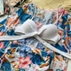 Роздільний білий купальник з тунікою квіти листя L - изображение 2