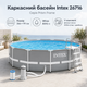 Каркасный бассейн Intex Prism Frame 366×99 см 8592 л круглый сборный бассейн с картриджным фильтр-насосом 2006 л/ч и лестницей - изображение 1