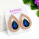 Сережки Xuping Jewelry довжина 1.7см ширина 1.2см медичне золото позолота 18К с1699 - зображення 1