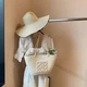 Женская плетеная сумка-шоппер в стиле Loewe, летняя соломенная сумка, пляжный шоппер - изображение 2
