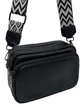 Стильна жіноча сумка cross-body з натуральної шкіри Wide-770 чорна - изображение 10