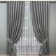 Комплект штор VR-Textil Льон Мішковина 150х270 2шт і Тюль 600х270 288ш-1571т Сірий з білим 71-188/5 - зображення 1