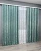 Комплект штор VR-Textil Жаккард Мармур 100х270 2шт и Тюль 300х270 1292ш-1529т Бирюзовый с белым 71-185/1 - изображение 3