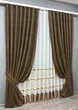 Комплект штор VR-Textil Лен Мрамор 200х270 2шт и Тюль 600х270 1261ш-1579т Коричневый с молочным 71-161/7 - изображение 2