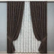 Комплект штор VR-Textil Жаккард Мрамор 100х270 2шт и Тюль 400х270 1122ш-1400т Венге с белым 71-191/2 - изображение 1