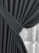 Комплект штор VR-Textil Льон Мішковина 200х270 2шт і Тюль 500х270 1161ш-1703т Графітовий з білим 71-178/6 - зображення 4