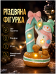 Декоративна фігурка світильник сніговик з тростиною порцеляна 12x8,5x21 см для дому HM-2773 - зображення 2