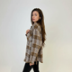 Сорочка жіноча фланель коричнево-молочна клітинка, L;XL - изображение 3