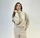 Костюм жіночий світшот та брюки трикотаж фліс св. бежевий, L-XL - зображення 8