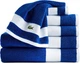 Набір 6 махрових рушників Lacoste для ванної 132х76 см х 2 шт +  40х76 см х 2 шт +  33х33 см х 2 шт Home Heritage Sport Stripe Синій (1159865038) - зображення 3