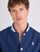 Мужская ветровка бомбер U.S. Polo Assn. Premium класс. Baseball Style M темно-синяя - изображение 4
