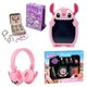 Великий подарунковий набір для дівчат Stitch × My Melody рожевий 4 в 1 Навушники + LCD планшет + Набір прикрас + Косметика - зображення 1