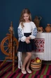 Вышиванка для девочки Mevis 5312-01 синяя вышивка лен молочний 122 - изображение 2