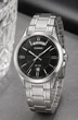 Мужские наручные часы Casio MTP-1381D-1A серебристые с черным циферблатом - изображение 1