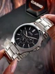 Мужские наручные часы Casio MTP-V300D-1A серебристые с черным циферблатом - изображение 3