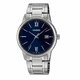 Мужские наручные часы Casio MTP-V002D-2B3 серебристые с синим циферблатом - изображение 1