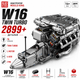 Конструктор Mould King 10168 W16 Twin Turbo Technic с электромотором, модель двигателя W16, 2899 деталей - изображение 1