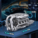 Конструктор Mould King 10168 W16 Twin Turbo Technic с электромотором, модель двигателя W16, 2899 деталей - изображение 4