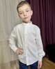 Рубашка льняная "Taras" для мальчика 7-8 лет, рост 128см. Цвет Молочный - изображение 1