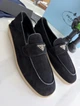 Лофери Prada Triangle Logo Suede Black 45 - изображение 2