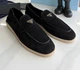 Лофери Prada Triangle Logo Suede Black 45 - изображение 3
